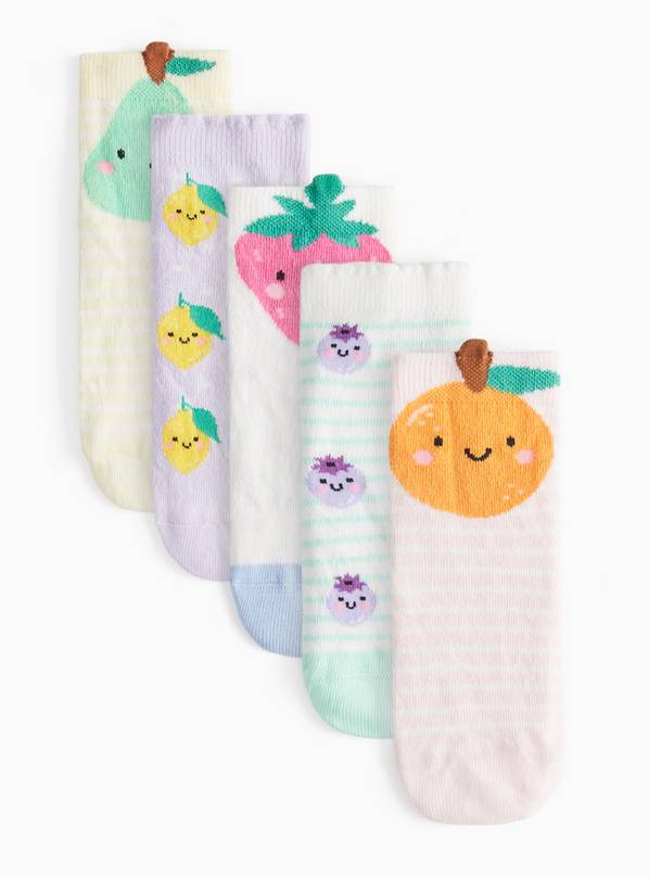 Novelty Fruit Ankle Socks 5 Pack 6-8.5 Infant
